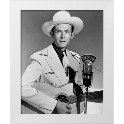 Hank Williams White Modern Wood Framed Art Print by Vintage Music Archive