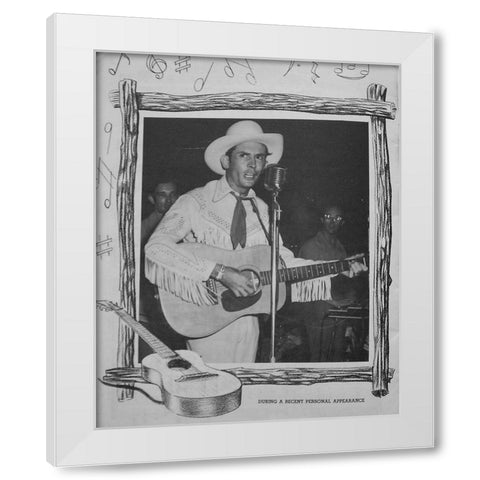 Hank Williams White Modern Wood Framed Art Print by Vintage Music Archive