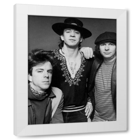 Stevie Ray Vaughn and Double Trouble-1983 White Modern Wood Framed Art Print by Vintage Music Archive