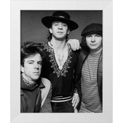 Stevie Ray Vaughn and Double Trouble-1983 White Modern Wood Framed Art Print by Vintage Music Archive