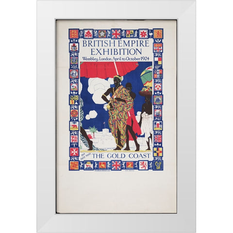 British Empire Exhibition-1924-Gold Coast White Modern Wood Framed Art Print by Worlds Fair Posters