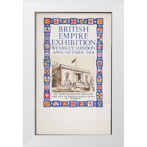 British Empire Exhibition-1924-Newfoundland White Modern Wood Framed Art Print by Worlds Fair Posters
