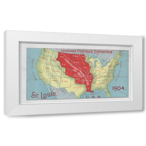 Louisiana Purchase-1904 White Modern Wood Framed Art Print by Worlds Fair Posters