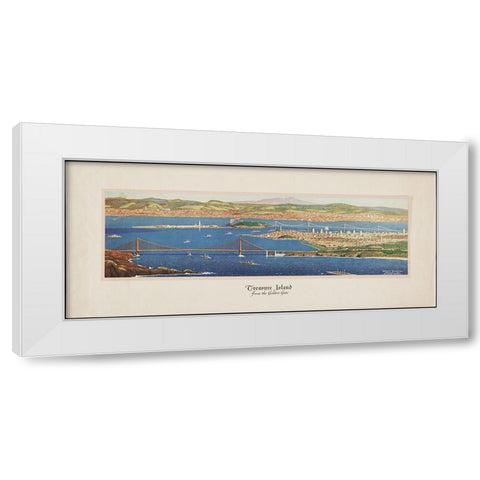 San Francisco-1915-Panorama Golden Gate White Modern Wood Framed Art Print by Worlds Fair Posters