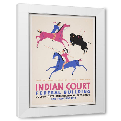 San Francisco-1939-Elkskin Great Plains White Modern Wood Framed Art Print by Worlds Fair Posters