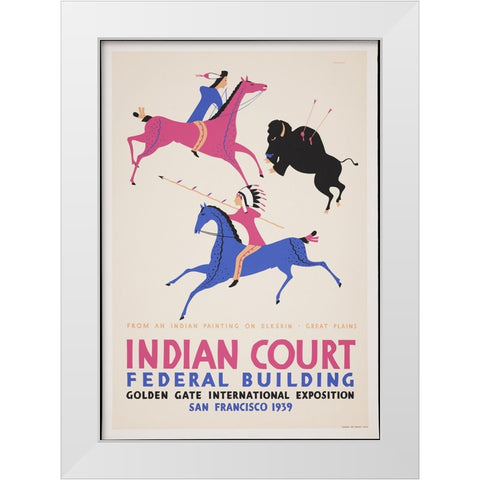 San Francisco-1939-Elkskin Great Plains White Modern Wood Framed Art Print by Worlds Fair Posters