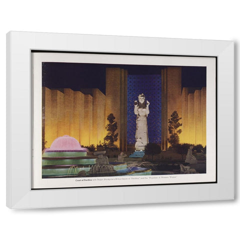 San Francisco-Court of Pacifica White Modern Wood Framed Art Print by Worlds Fair Posters