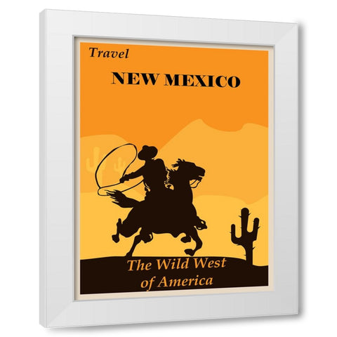 New Mexico Travel Poster White Modern Wood Framed Art Print by Vintage Travel Posters