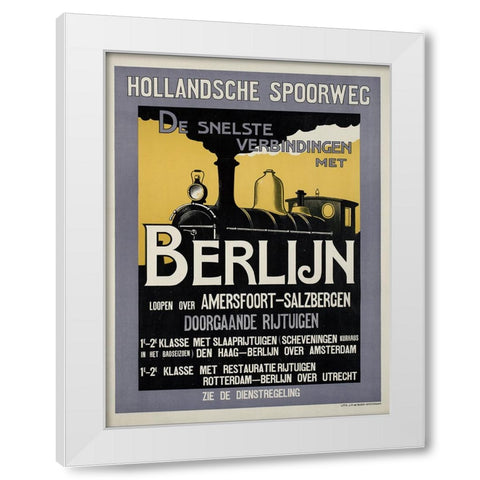 Train Travel Vintage Poster White Modern Wood Framed Art Print by Vintage Travel Posters