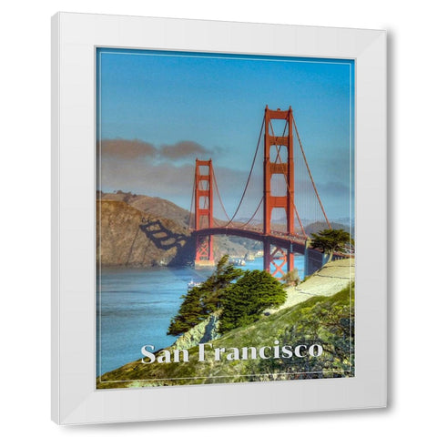 San Francisco Travel Poster White Modern Wood Framed Art Print by Vintage Travel Posters