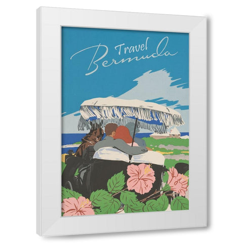 Bermuda Vintage Travel Poster White Modern Wood Framed Art Print by Vintage Travel Posters