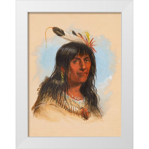 Big Bowl, a Crow Chief White Modern Wood Framed Art Print by Miller, Alfred Jacob