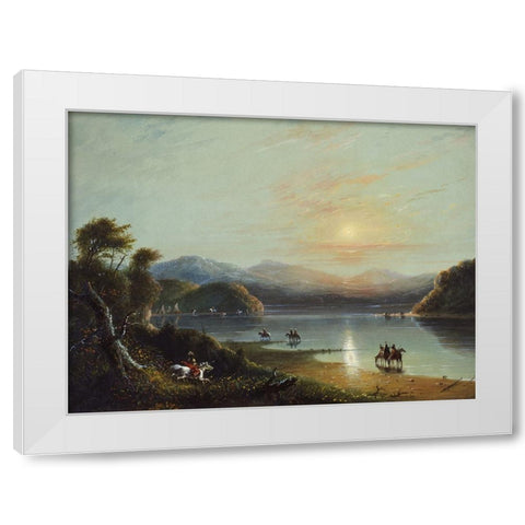 Green River White Modern Wood Framed Art Print by Miller, Alfred Jacob