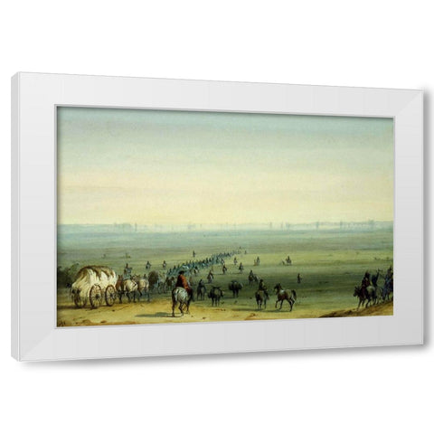 Prairie Scene, Mirage White Modern Wood Framed Art Print by Miller, Alfred Jacob