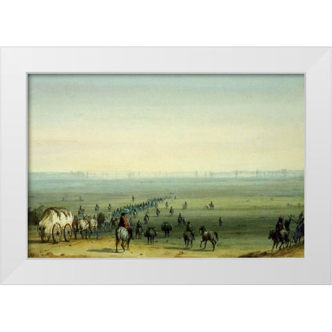 Prairie Scene, Mirage White Modern Wood Framed Art Print by Miller, Alfred Jacob