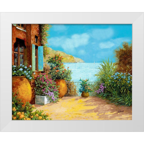 Otri sulla Terrazza White Modern Wood Framed Art Print by Borelli, Guido