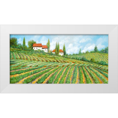 tre case nella vigna White Modern Wood Framed Art Print by Borelli, Guido