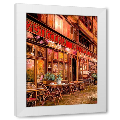 La Pasticceria DellOca Giuliva White Modern Wood Framed Art Print by Borelli, Guido