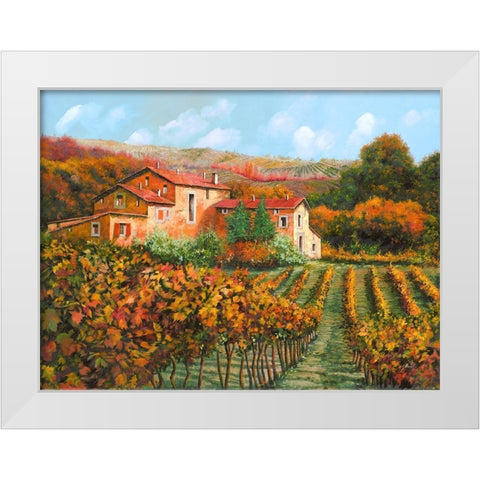 Tra Le Vigne A Montalcino White Modern Wood Framed Art Print by Borelli, Guido