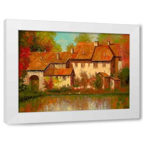 Borgo Rosso White Modern Wood Framed Art Print by Borelli, Guido