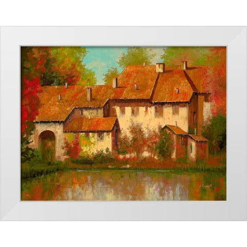 Borgo Rosso White Modern Wood Framed Art Print by Borelli, Guido