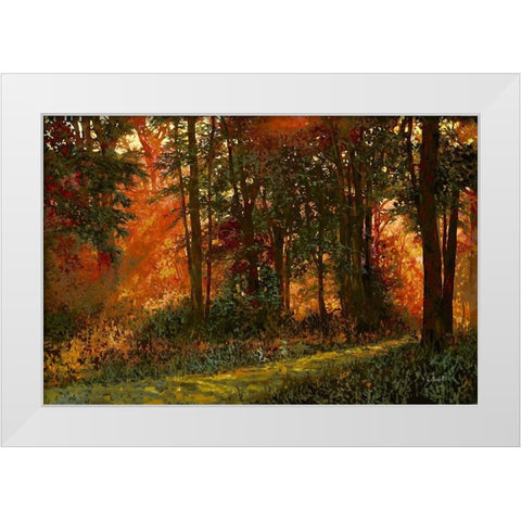 Luci Nel Bosco White Modern Wood Framed Art Print by Borelli, Guido