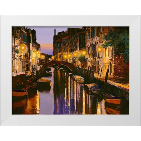 Venezia al Crepuscolo White Modern Wood Framed Art Print by Borelli, Guido