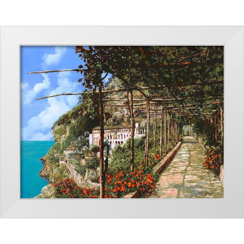 Lalbergio dei Cappucini ad Amalfi White Modern Wood Framed Art Print by Borelli, Guido