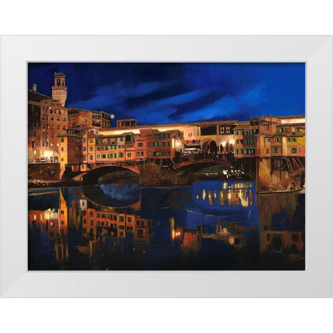 Notturno Fiorentino White Modern Wood Framed Art Print by Borelli, Guido