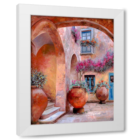 il Cortile DellArco White Modern Wood Framed Art Print by Borelli, Guido