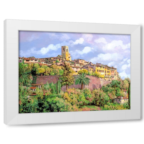 St. Paul de Vence White Modern Wood Framed Art Print by Borelli, Guido