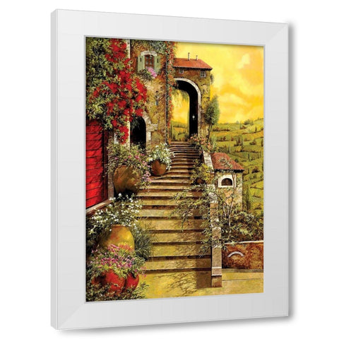 Salita al Grande Arco White Modern Wood Framed Art Print by Borelli, Guido