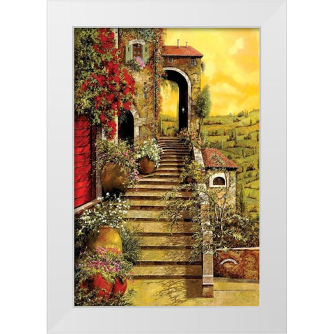 Salita al Grande Arco White Modern Wood Framed Art Print by Borelli, Guido