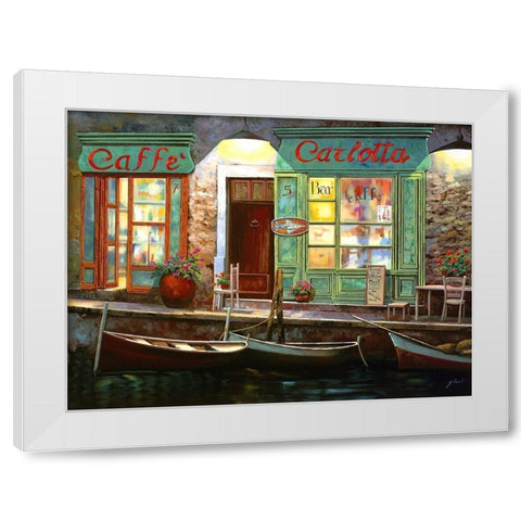 caffe carlotta White Modern Wood Framed Art Print by Borelli, Guido