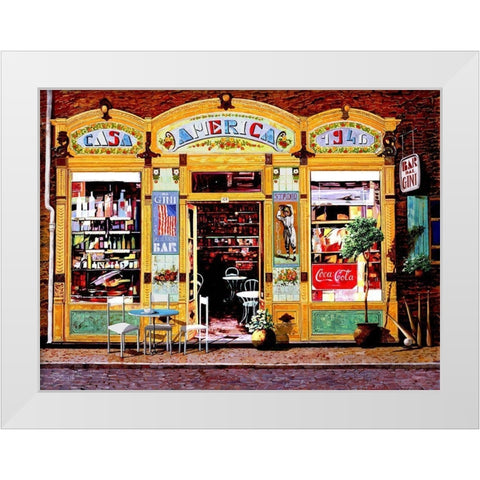 casa America White Modern Wood Framed Art Print by Borelli, Guido