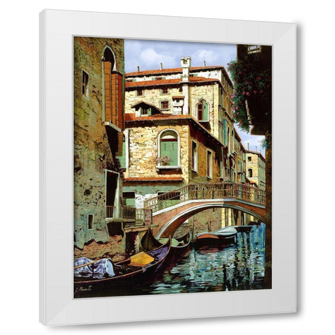 rio degli squeri White Modern Wood Framed Art Print by Borelli, Guido