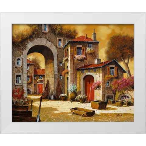 Arco Giallo White Modern Wood Framed Art Print by Borelli, Guido