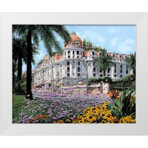 Hotel Negresco White Modern Wood Framed Art Print by Borelli, Guido