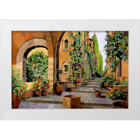 Arco e Arcata White Modern Wood Framed Art Print by Borelli, Guido