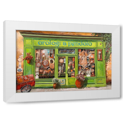 Orologi a Pendolo White Modern Wood Framed Art Print by Borelli, Guido