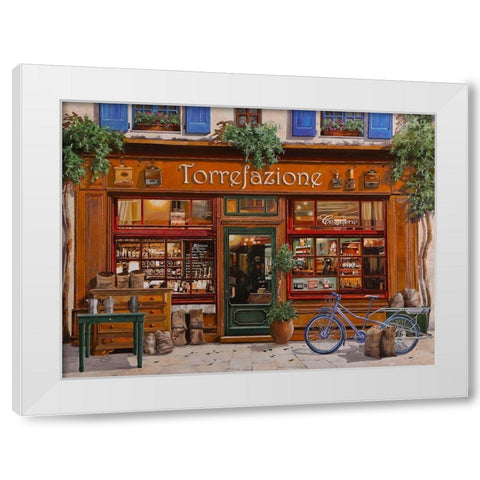 Torrefazione White Modern Wood Framed Art Print by Borelli, Guido