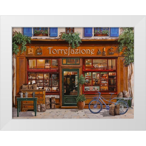 Torrefazione White Modern Wood Framed Art Print by Borelli, Guido