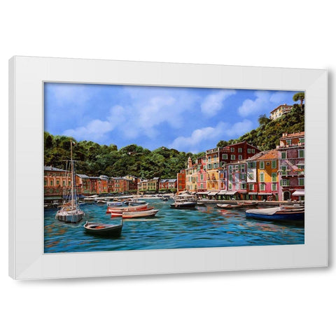 A Portofino White Modern Wood Framed Art Print by Borelli, Guido