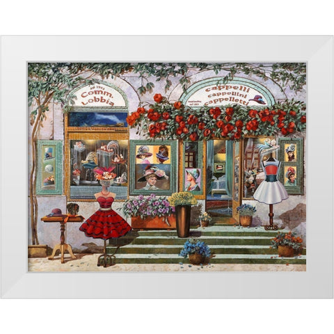 il Cappellaio White Modern Wood Framed Art Print by Borelli, Guido