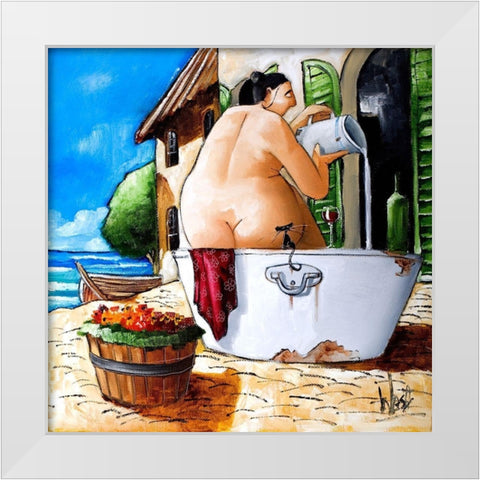 Tuscan Bath II White Modern Wood Framed Art Print by West, Ronald