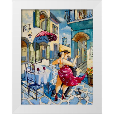 Lunch Date White Modern Wood Framed Art Print by West, Ronald
