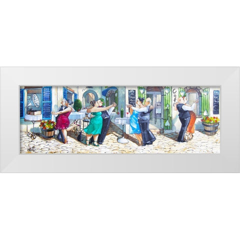 Lets Dance III White Modern Wood Framed Art Print by West, Ronald