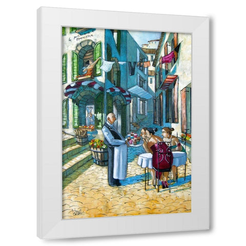 There Goes the Diet White Modern Wood Framed Art Print by West, Ronald