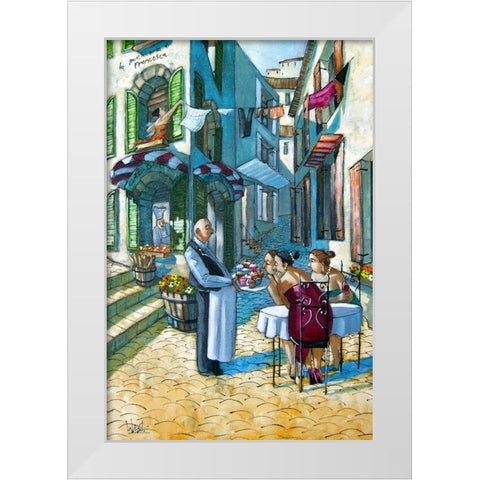 There Goes the Diet White Modern Wood Framed Art Print by West, Ronald