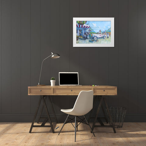 Boland Delivery II White Modern Wood Framed Art Print by West, Ronald